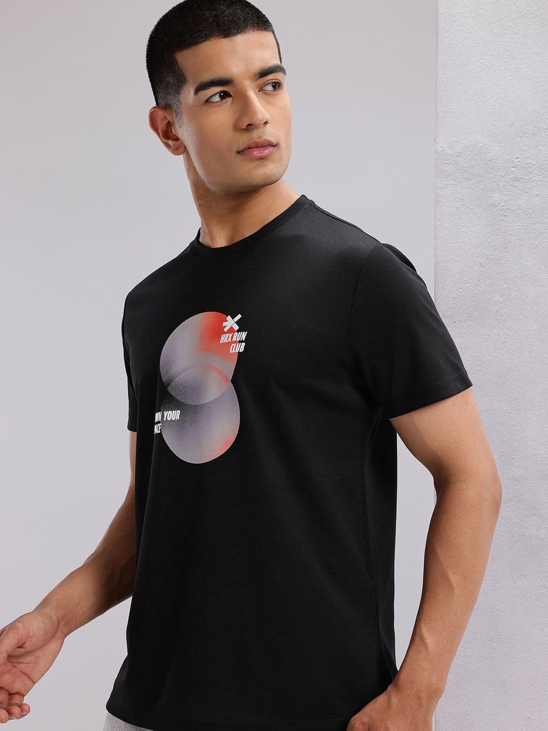 HRX by Hrithik Roshan Graphic Printed Perforated Rapid-Dry Running T-shirt - view 1