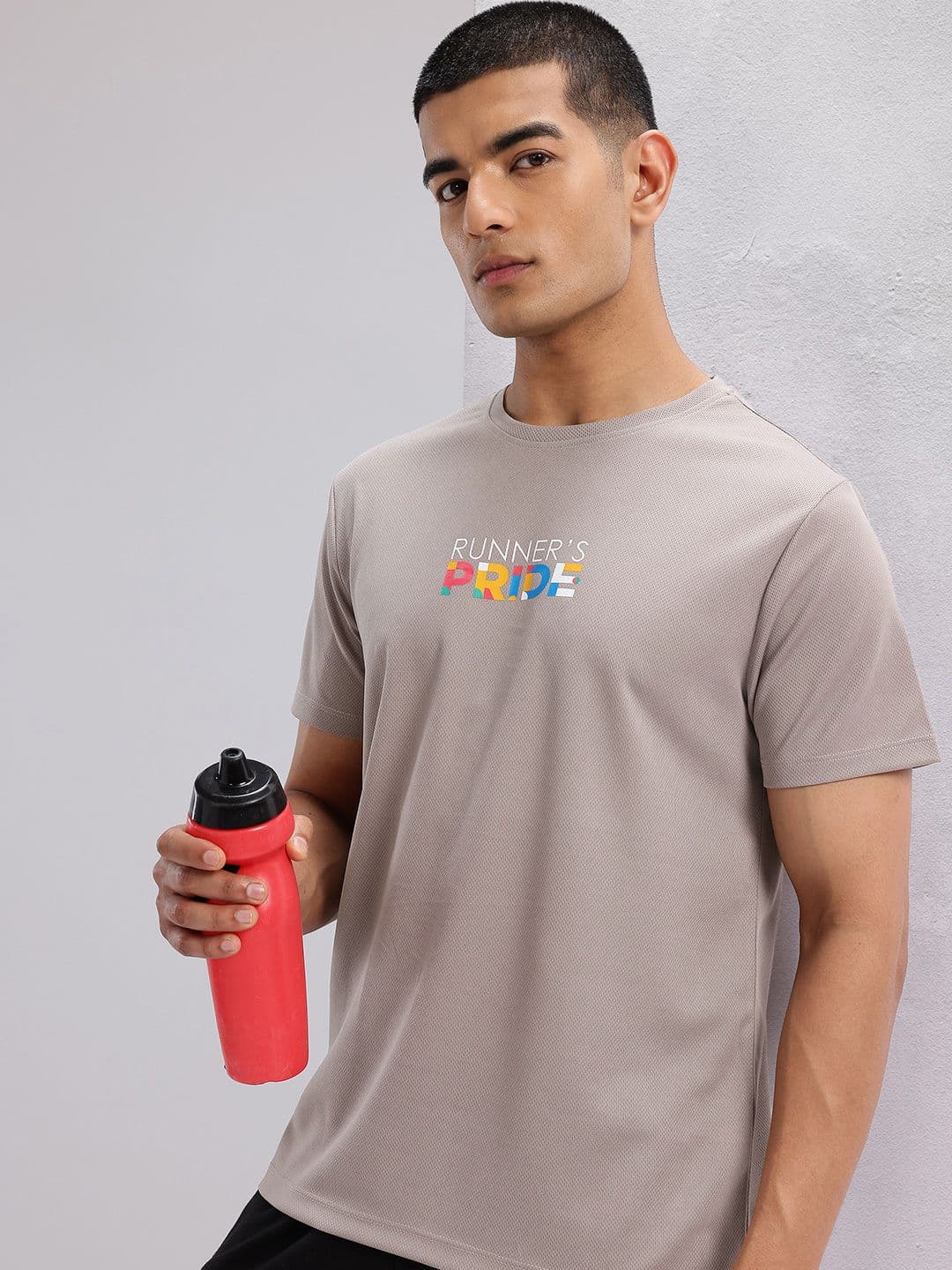 HRX by Hrithik Roshan Typography Printed Perforated Rapid-Dry Running T-shirt - view 1