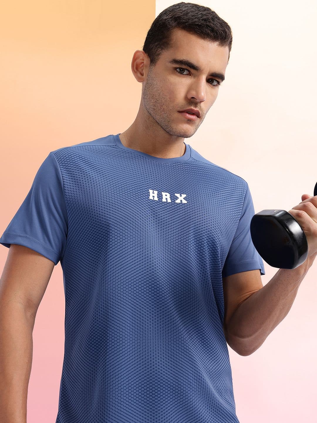 HRX by Hrithik Roshan Geometric Printed Rapid-Dry Training T-shirt - view 1