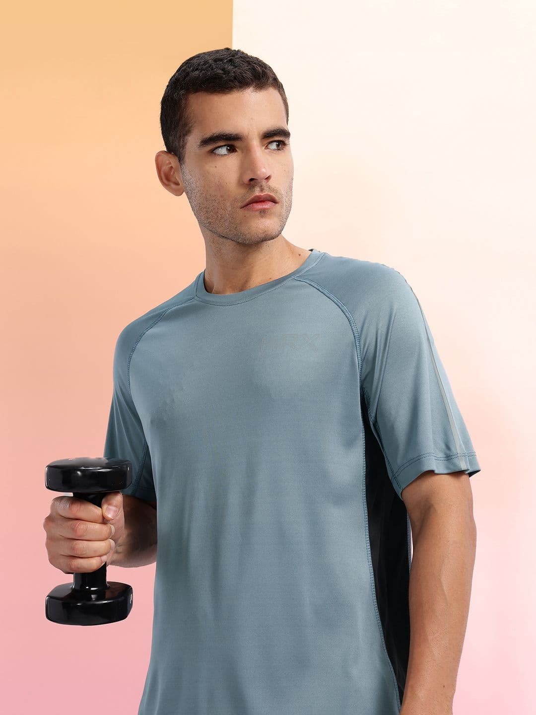 HRX by Hrithik Roshan Colourblocked Rapid-Dry Training T-shirt - view 1