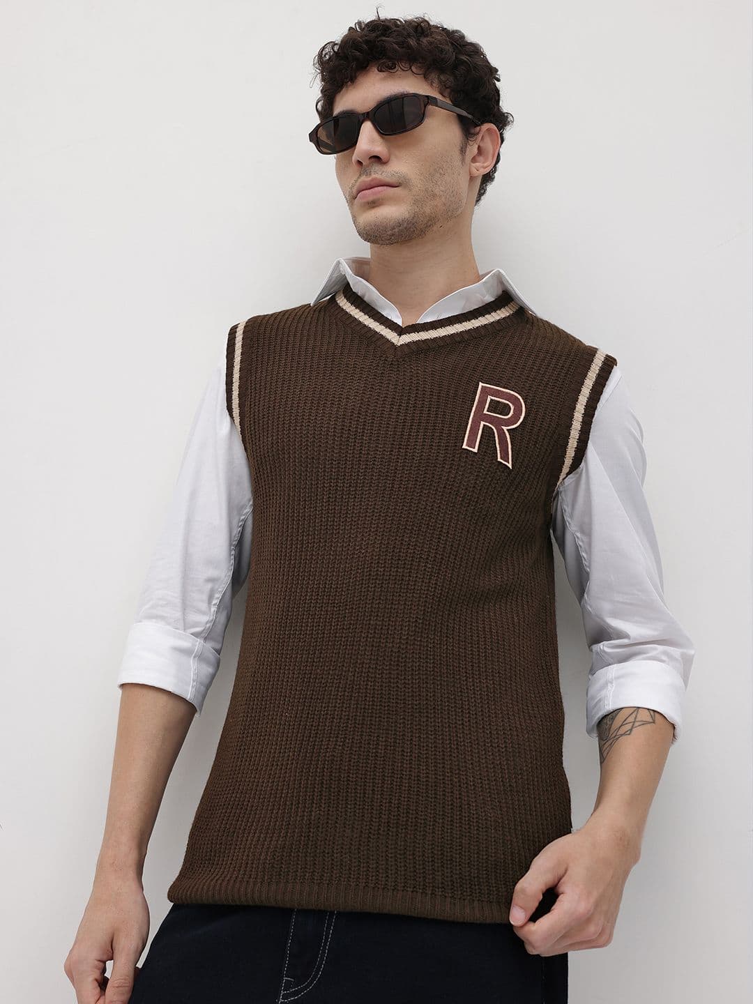 The Roadster Life Co. Acrylic Ribbed Applique Sweater Vest - view 1