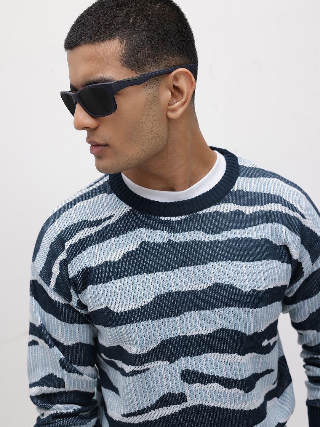 The Roadster Life Co. Men Self Design Pullover - view 1