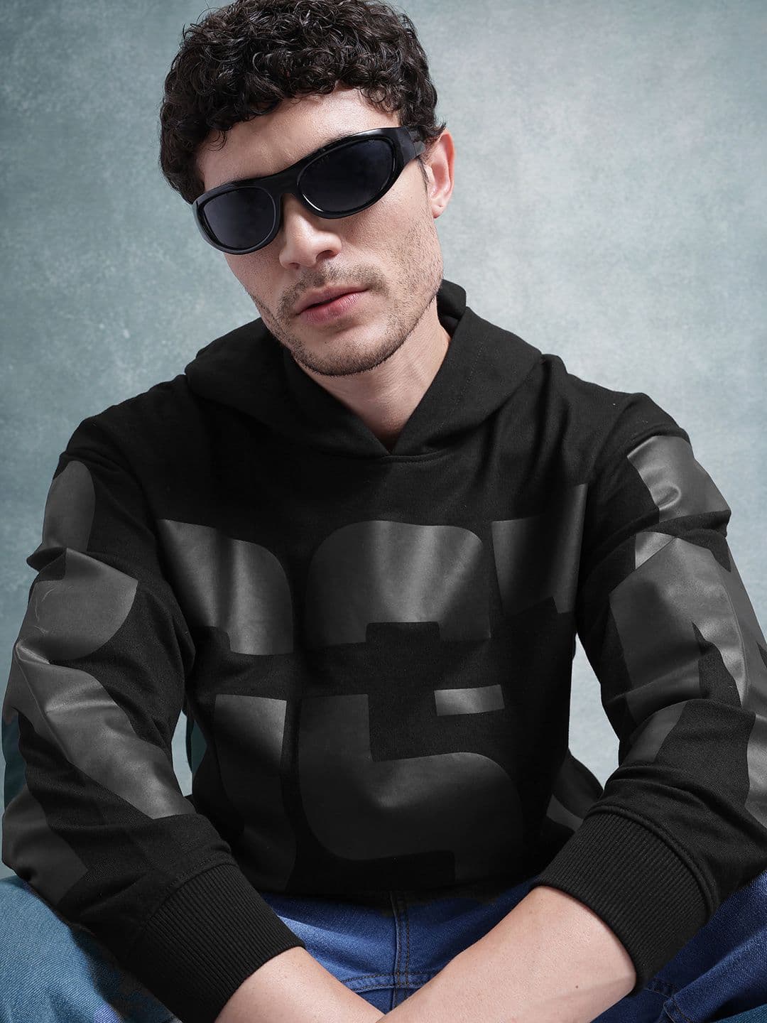 The Roadster Lifestyle Co. Men Printed Hooded Sweatshirt - view 1