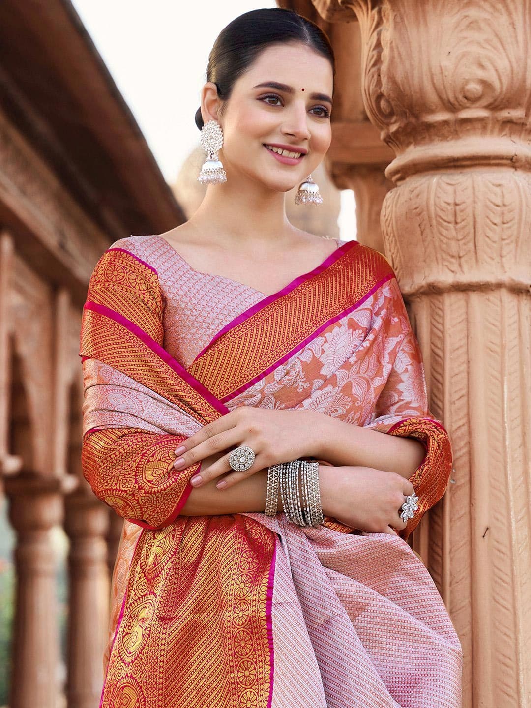 Satrani Woven Design Zari Saree - view 1