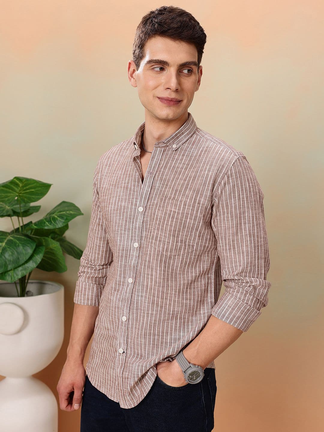 Mast & Harbour Striped Casual Shirt - view 1