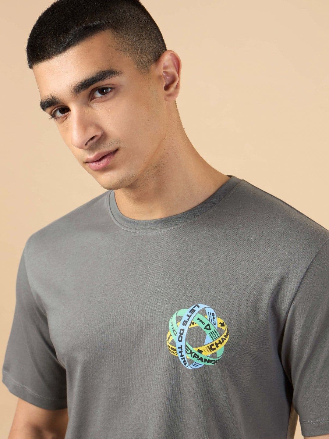 CULT Men Dark Grey Community Graphic T-shirt - view 1