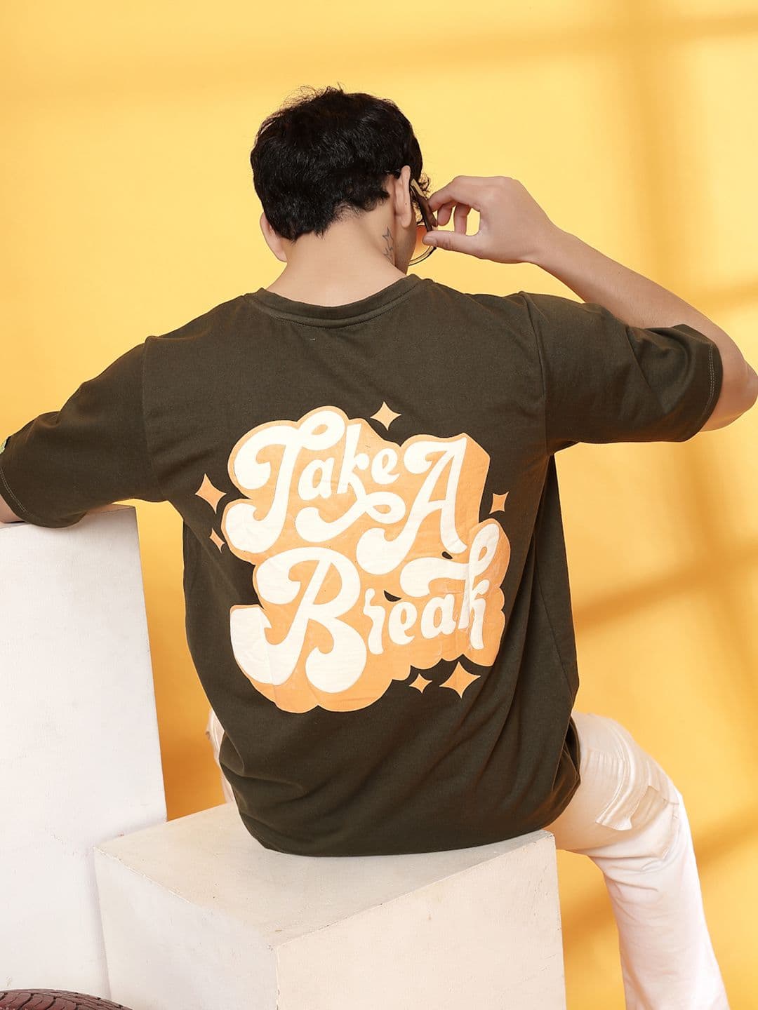 Rigo Unisex Typography Printed Round Neck Cotton Oversized T-shirt - view 1