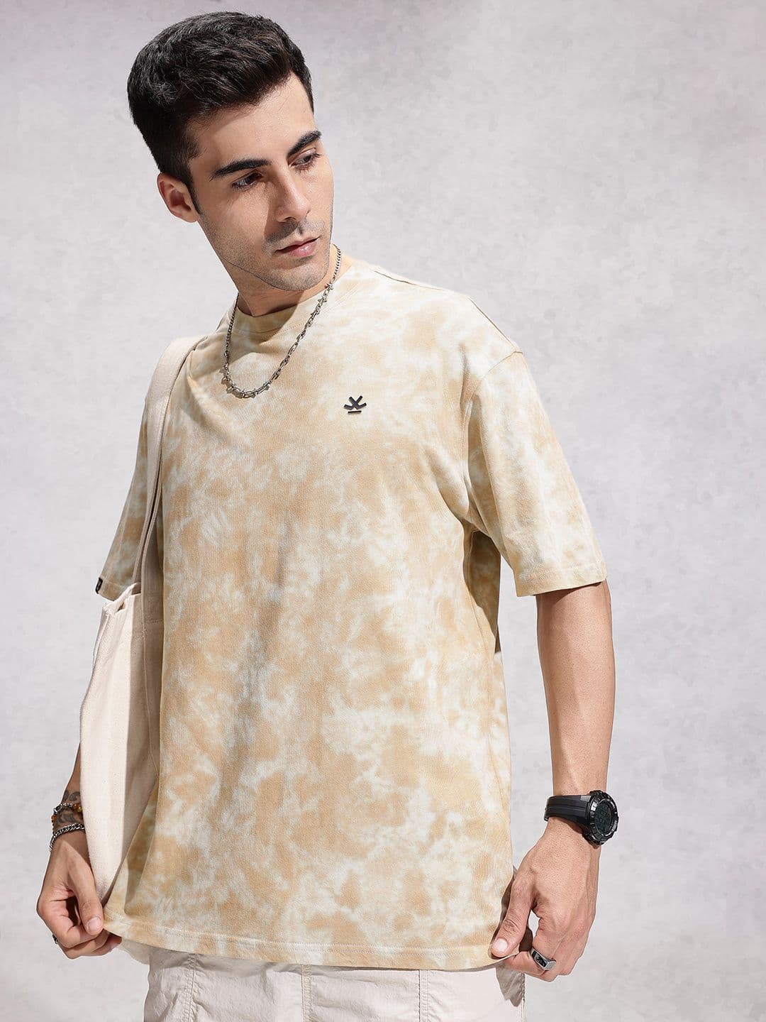 WROGN Pure Cotton Tie And Dye Oversized T-shirt - view 1