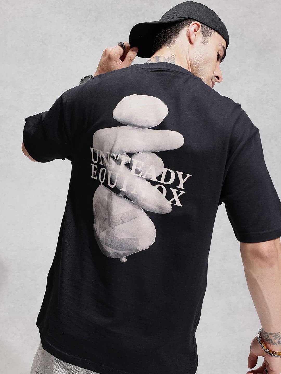 WROGN Graphic Printed Drop-Shoulder Sleeves Pure Cotton Oversized Fit T-shirt - view 1