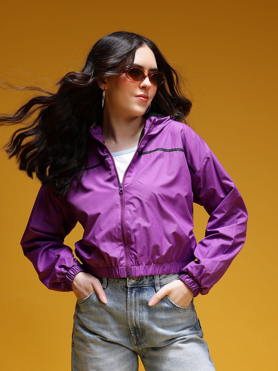 HERE&NOW Windcheater Crop Bomber Jacket - view 1