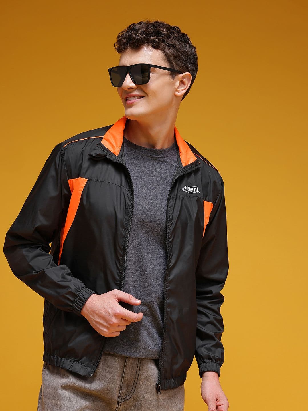 HERE&NOW Mock Collar Windcheater Bomber Jacket - view 1