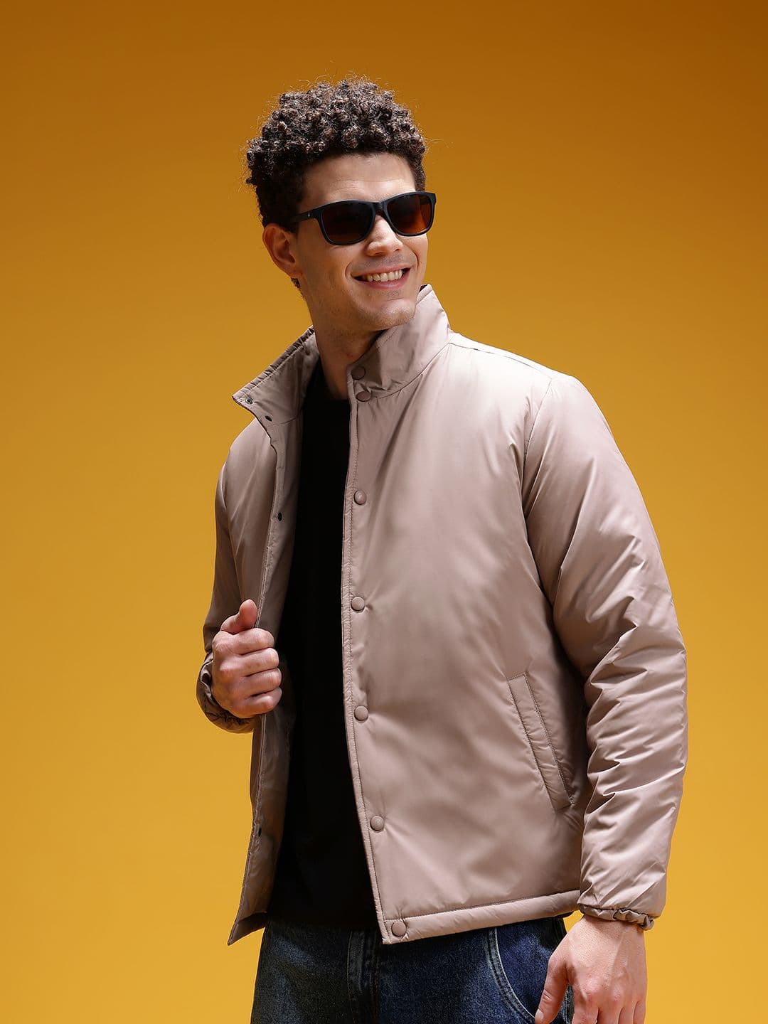 HERE&NOW Mock Collar Padded Bomber Jacket - view 1
