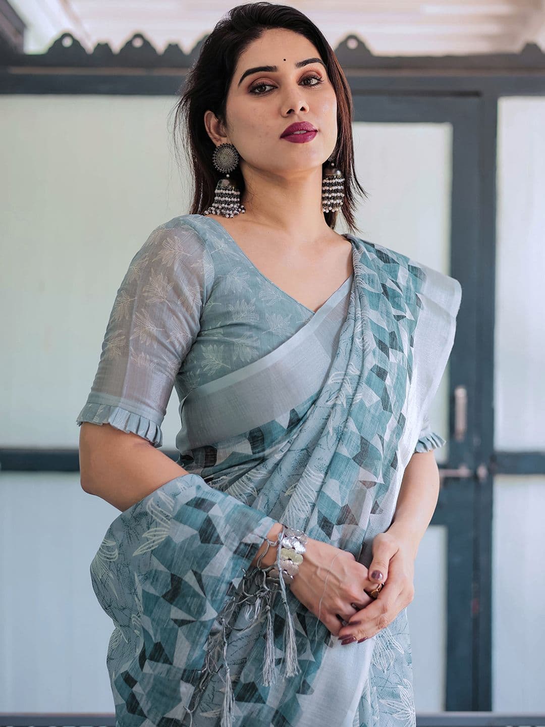 Mitera Abstract Printed Kota Saree - view 1
