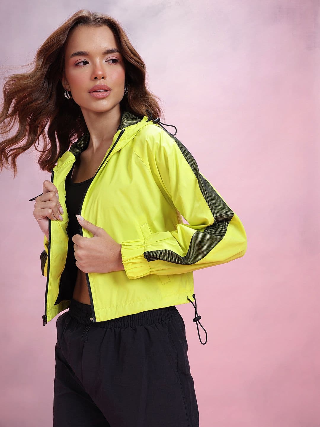 DressBerry Hooded Crop Bomber Jacket - view 1