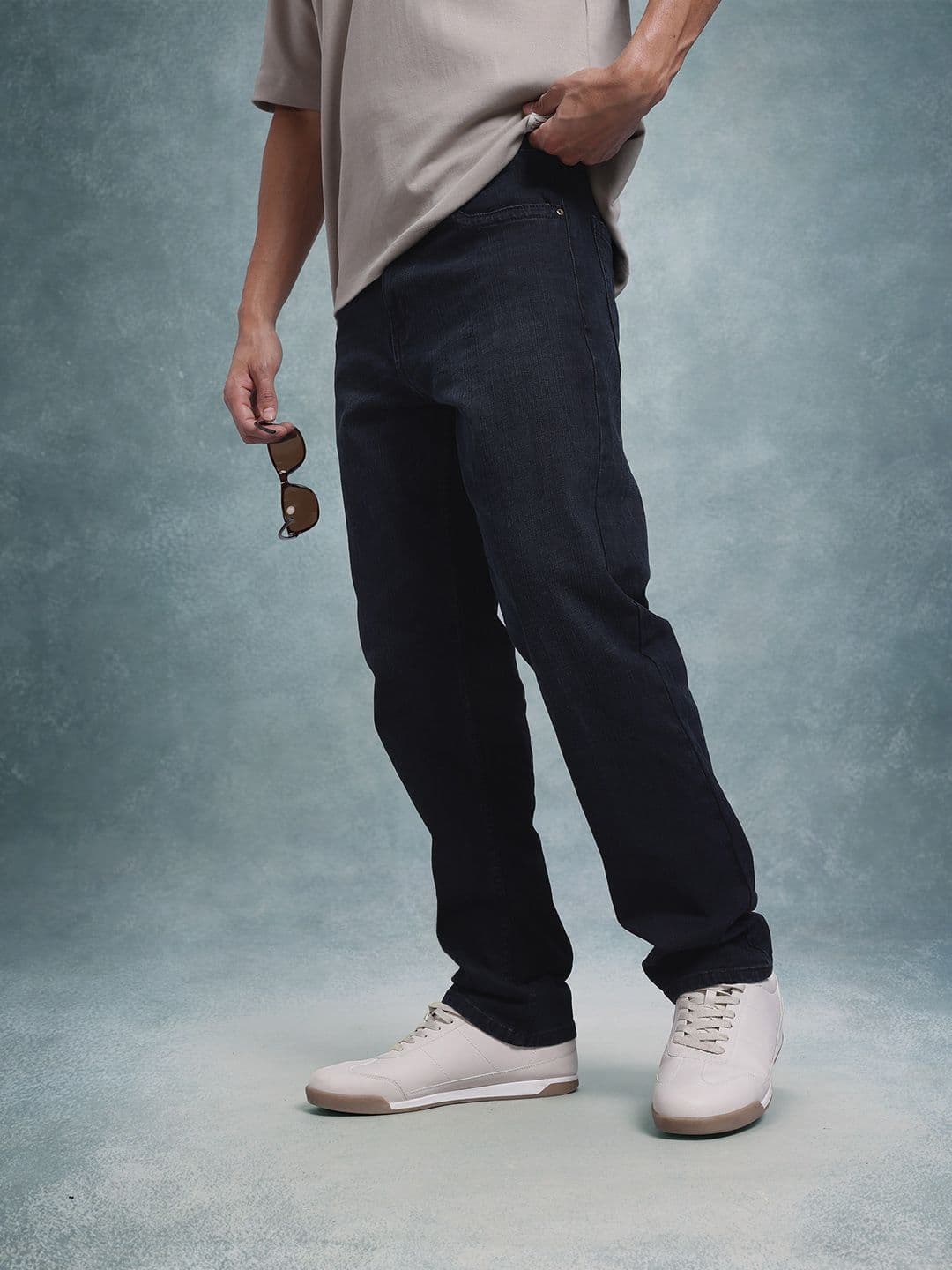 The Roadster Lifestyle Co. Men Straight Fit Mid-Rise Stretchable Jeans - view 1