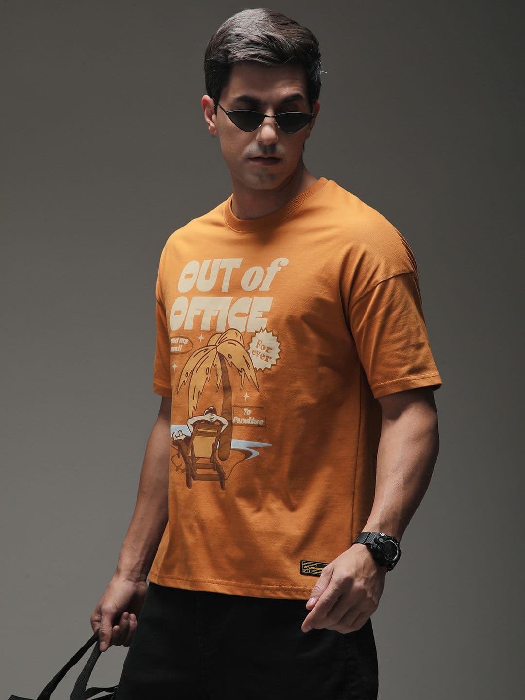 Stormborn Men Drop-Shoulder Printed Cotton Oversized Tshirt - view 1