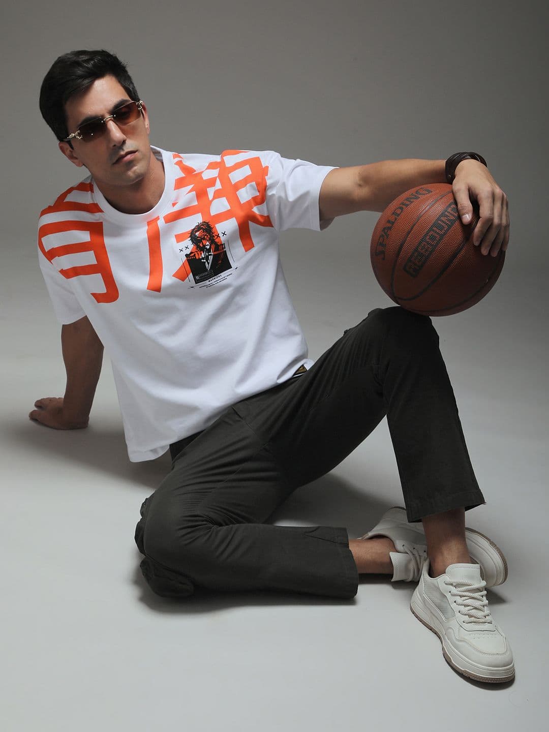 Stormborn Men Drop-Shoulder Anime Printed Cotton Oversized Tshirt - view 1