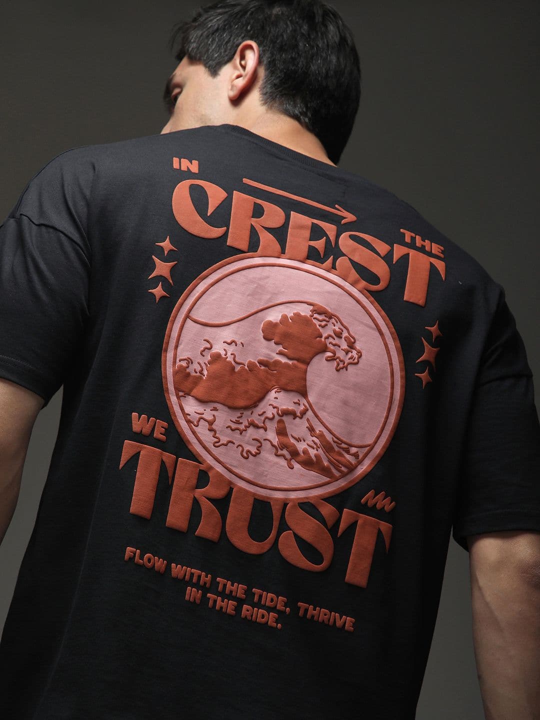 Stormborn Men Drop-Shoulder Puff Printed Cotton Oversized Tshirt - view 1