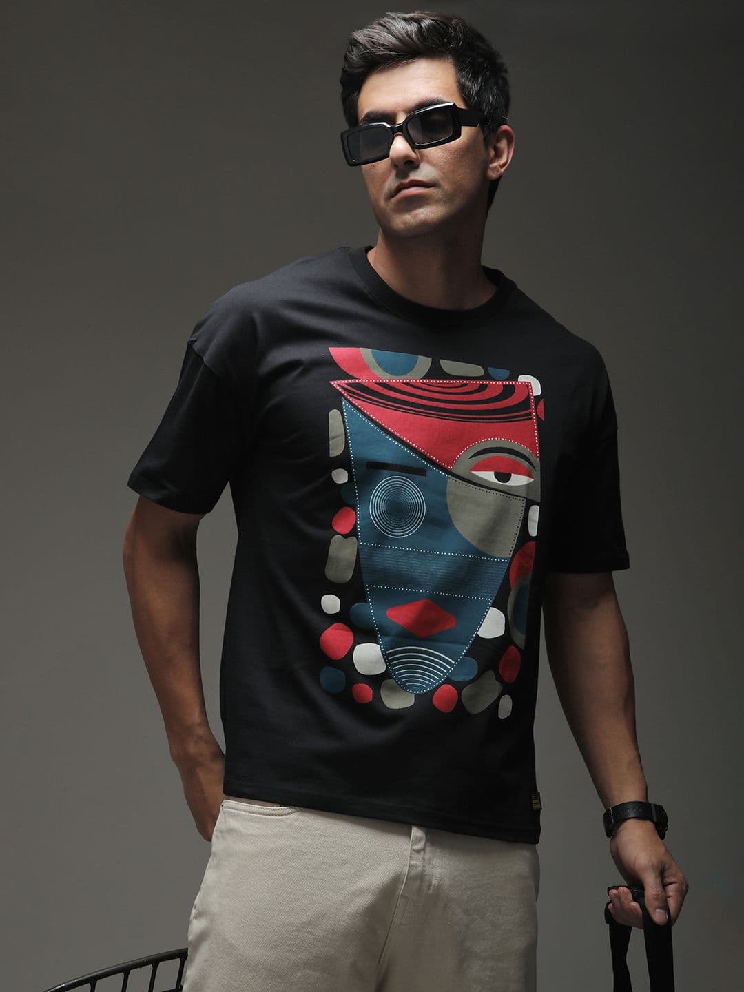 Stormborn Men Drop-Shoulder Printed Cotton Oversized Tshirt - view 1
