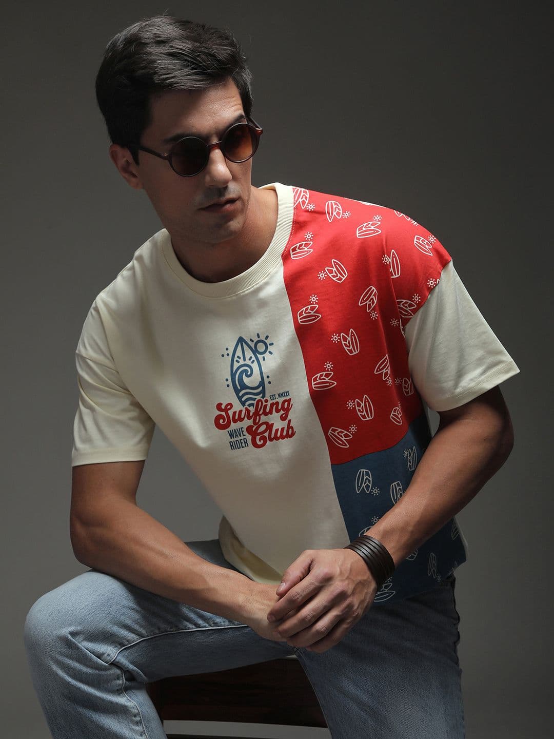 Stormborn Men Drop-Shoulder Printed Cotton Oversized Tshirt - view 1
