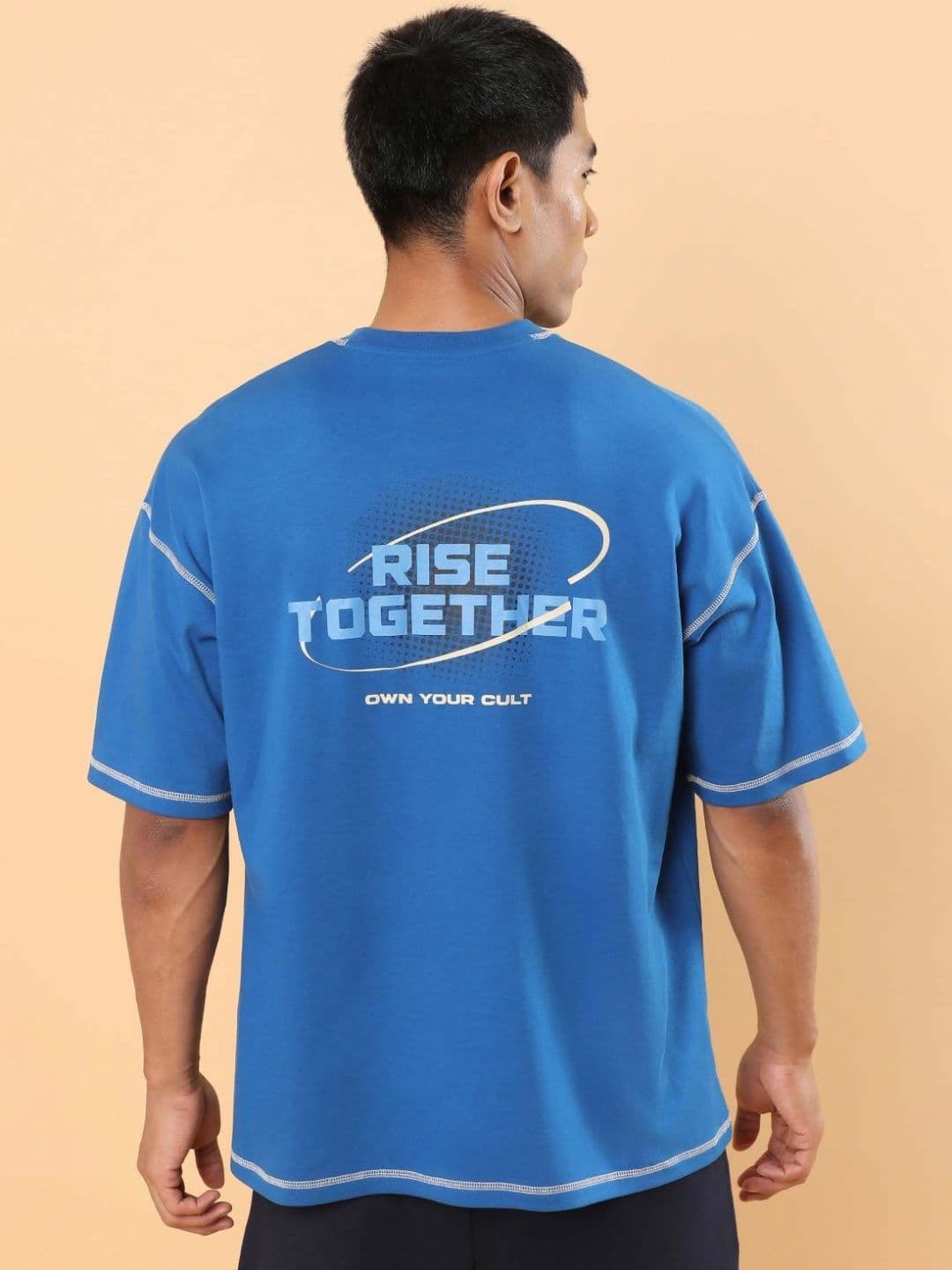 CULT Men Blue Rise Together Oversized T-shirt - view 1