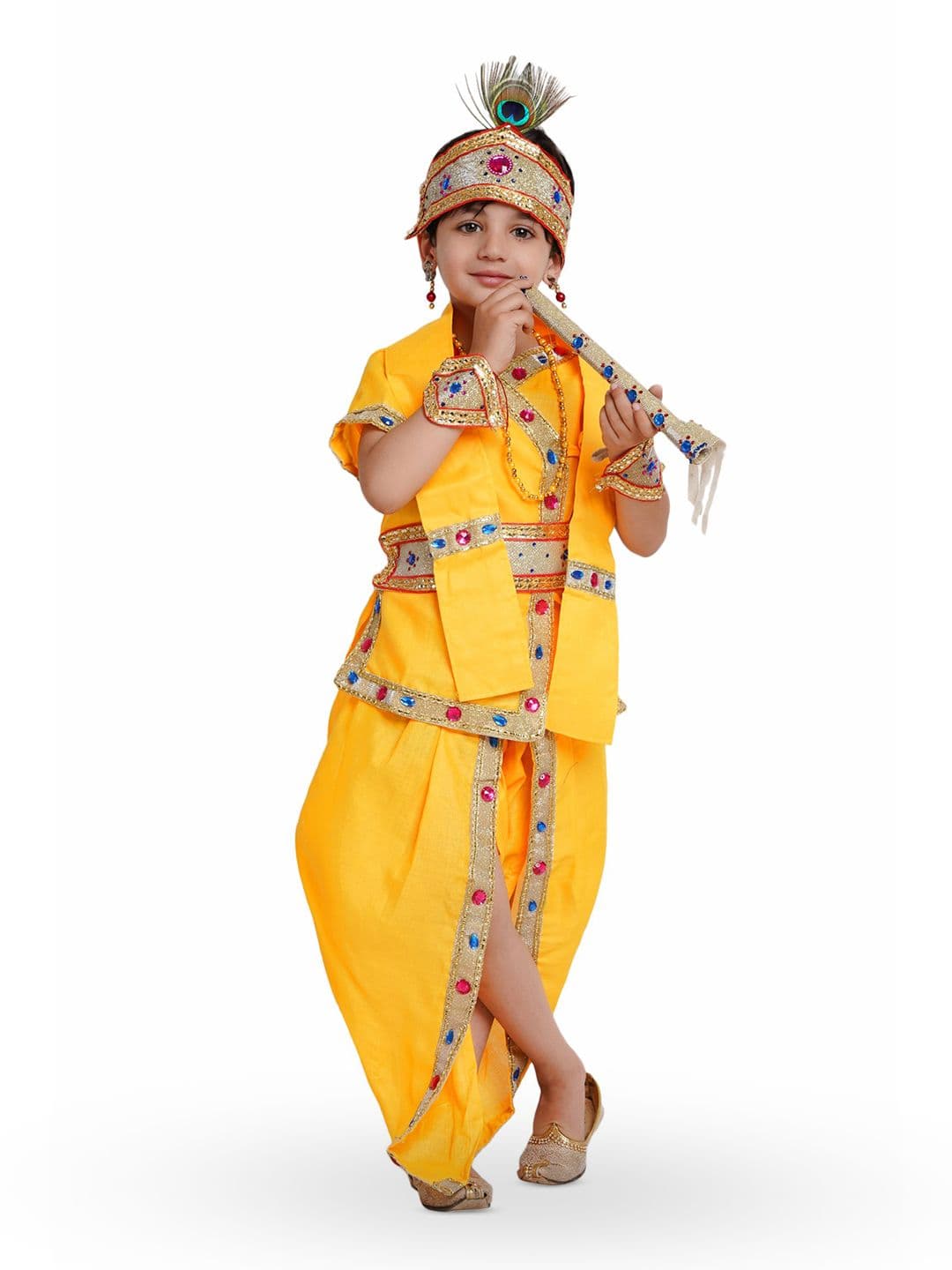 Kaku Fancy dresses Kids Krishna Costume Kurta With Dhoti Pants & Accessories - view 1