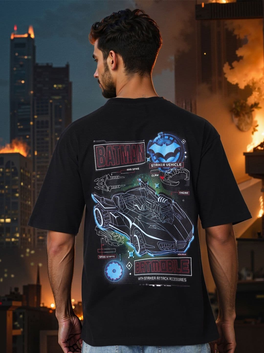 The Indian Garage Co Men Biker Printed Raw Edge Boxy T-shirt - view 1
