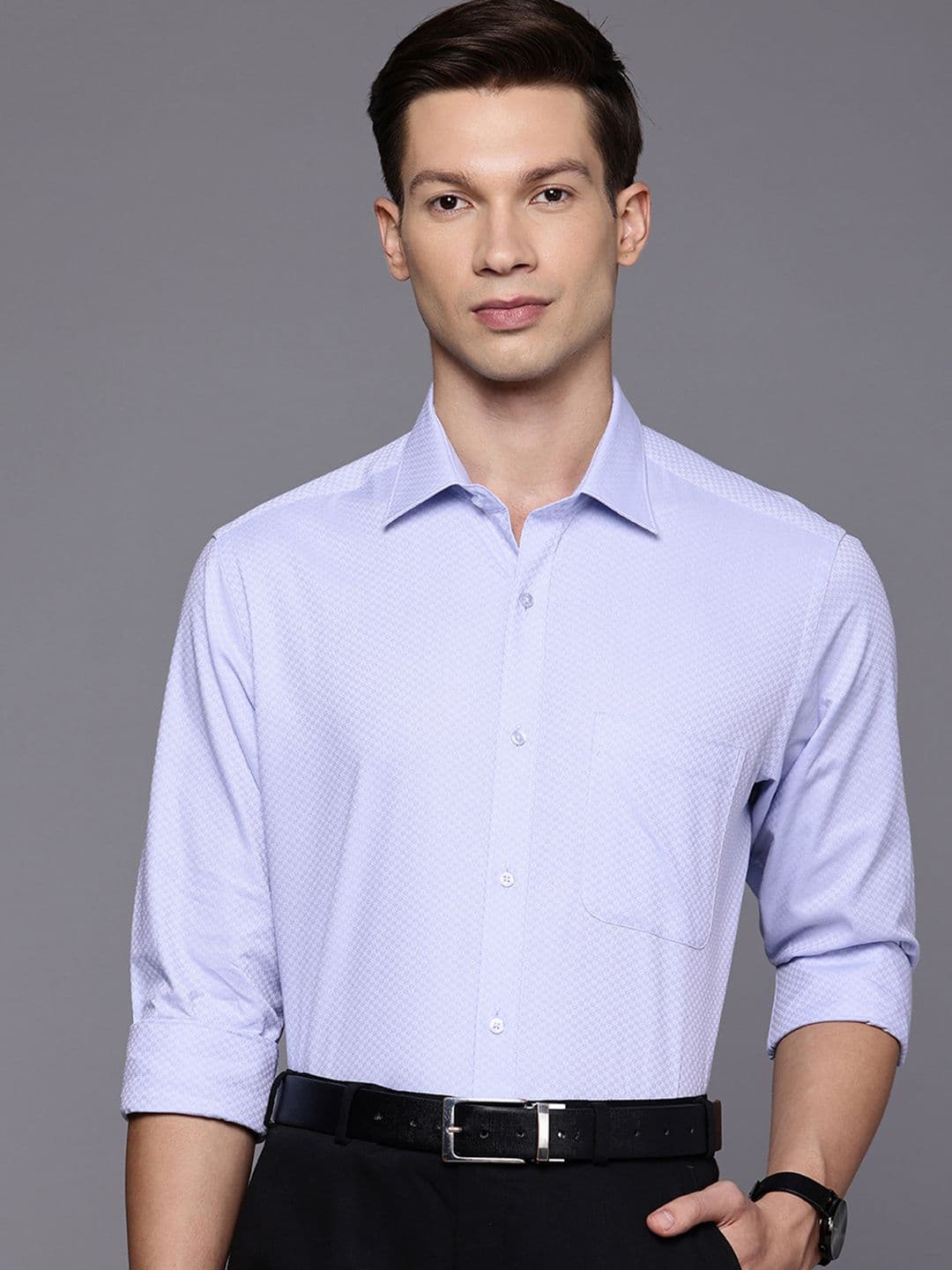 Raymond Pure Cotton Self Design Slim Fit Formal Shirt - view 1