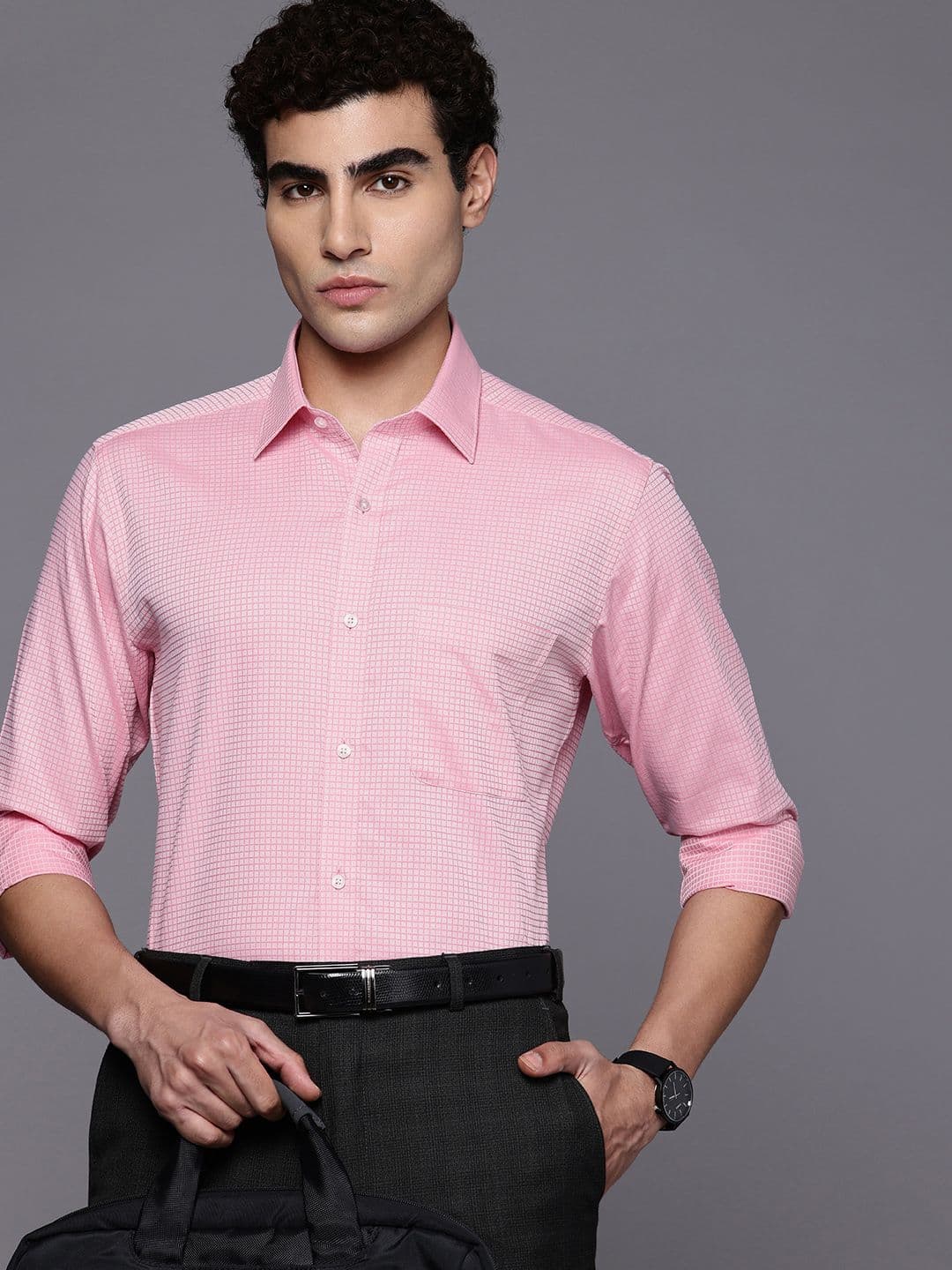 Raymond Pure Cotton Checked Slim Fit Formal Shirt - view 1