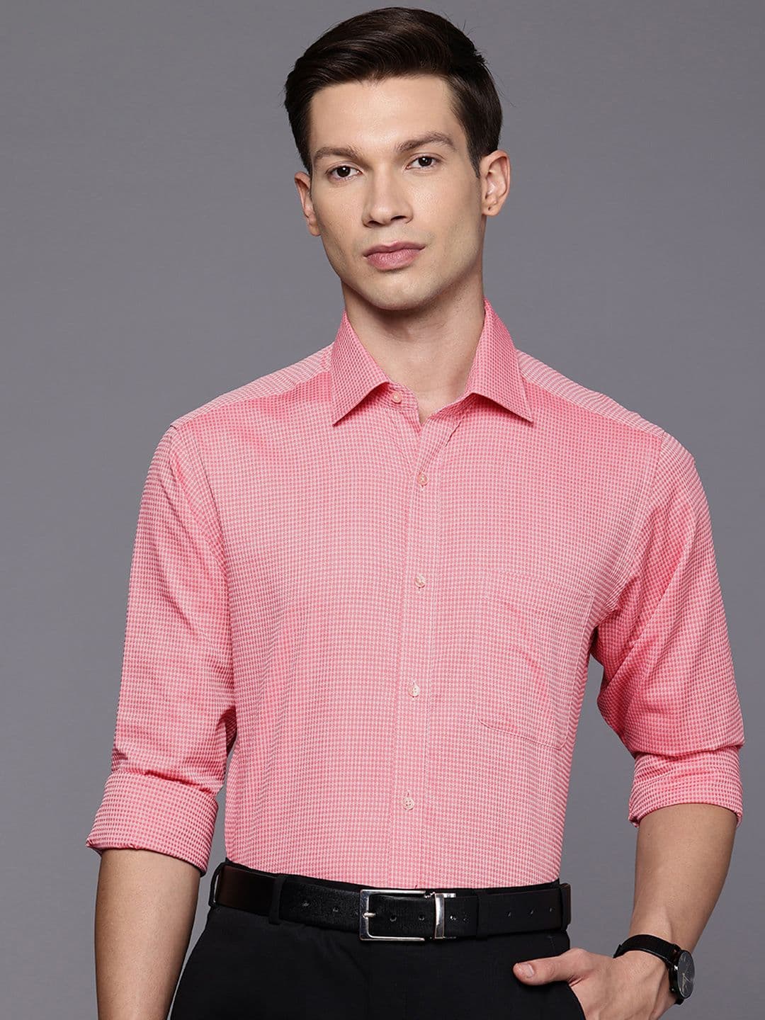Raymond Pure Cotton Self Design Slim Fit Formal Shirt - view 1