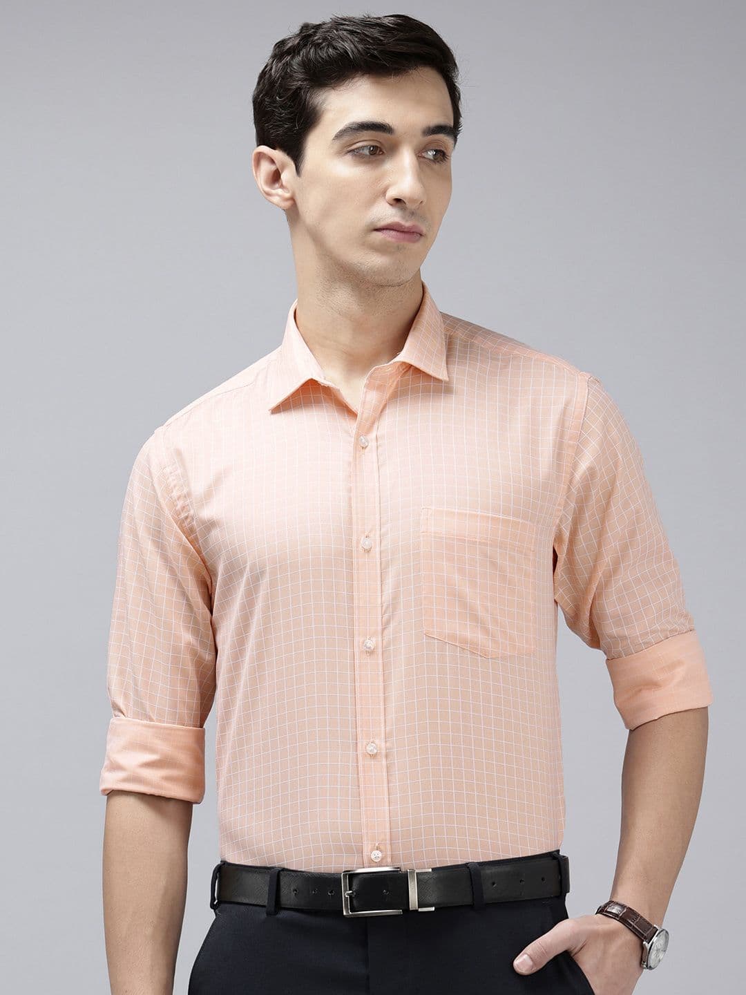Park Avenue Slim Fit Checked Formal Shirt - view 1