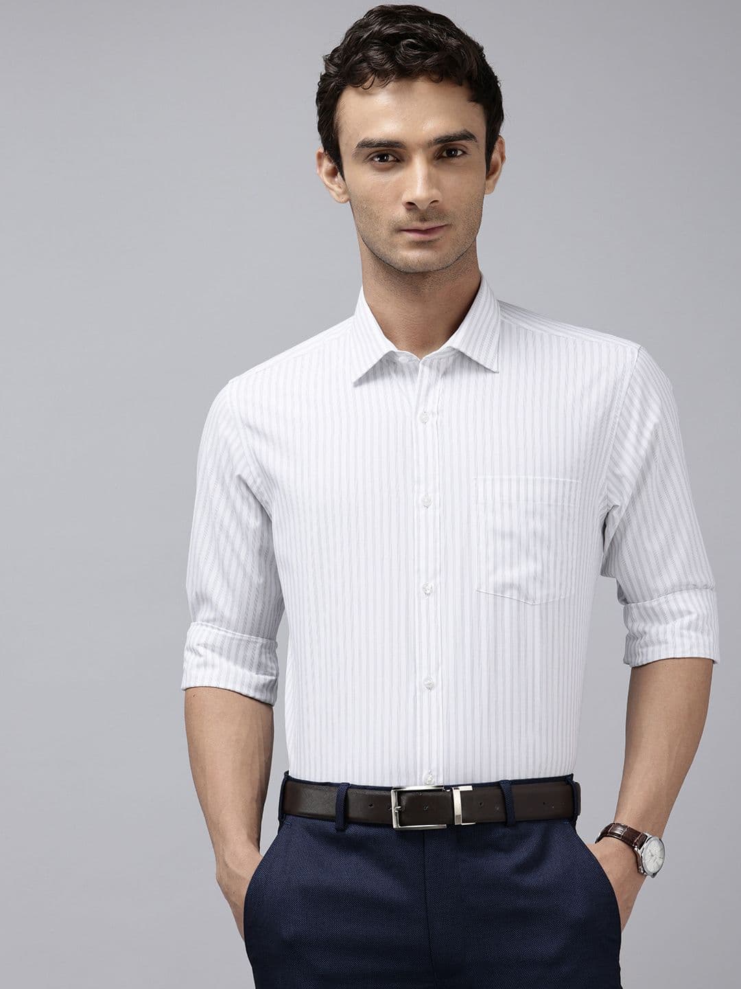 Park Avenue Slim Fit Striped Formal Shirt - view 1