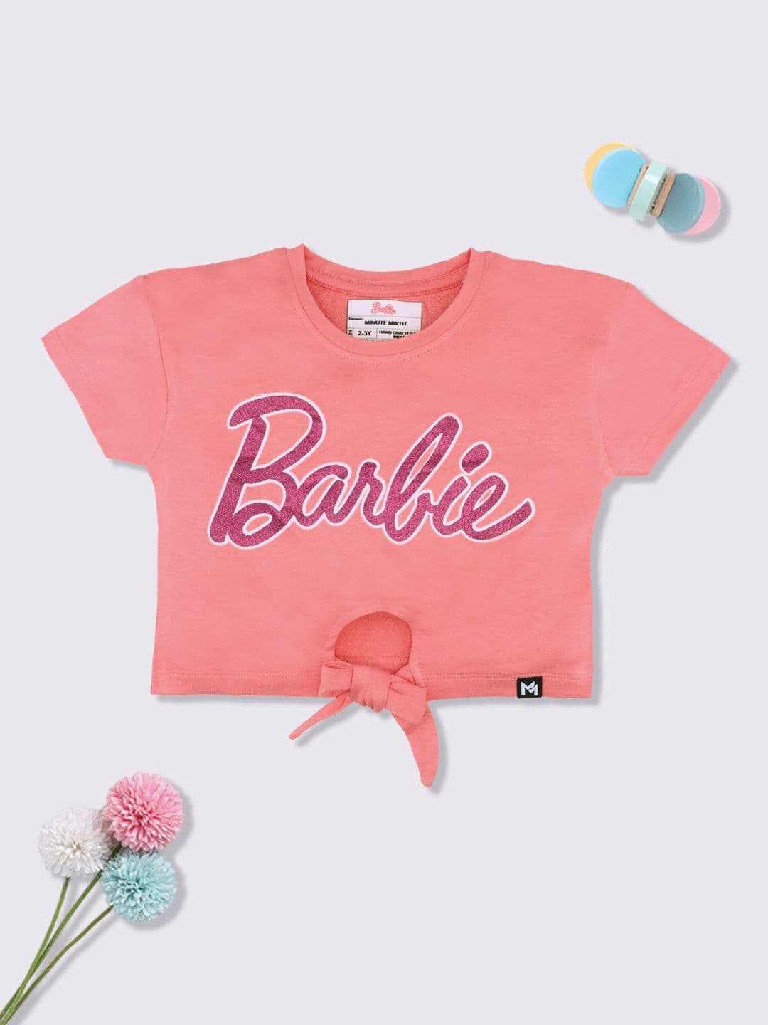 YK X Minute Mirth Barbie Printed Tie-Up Top - view 1