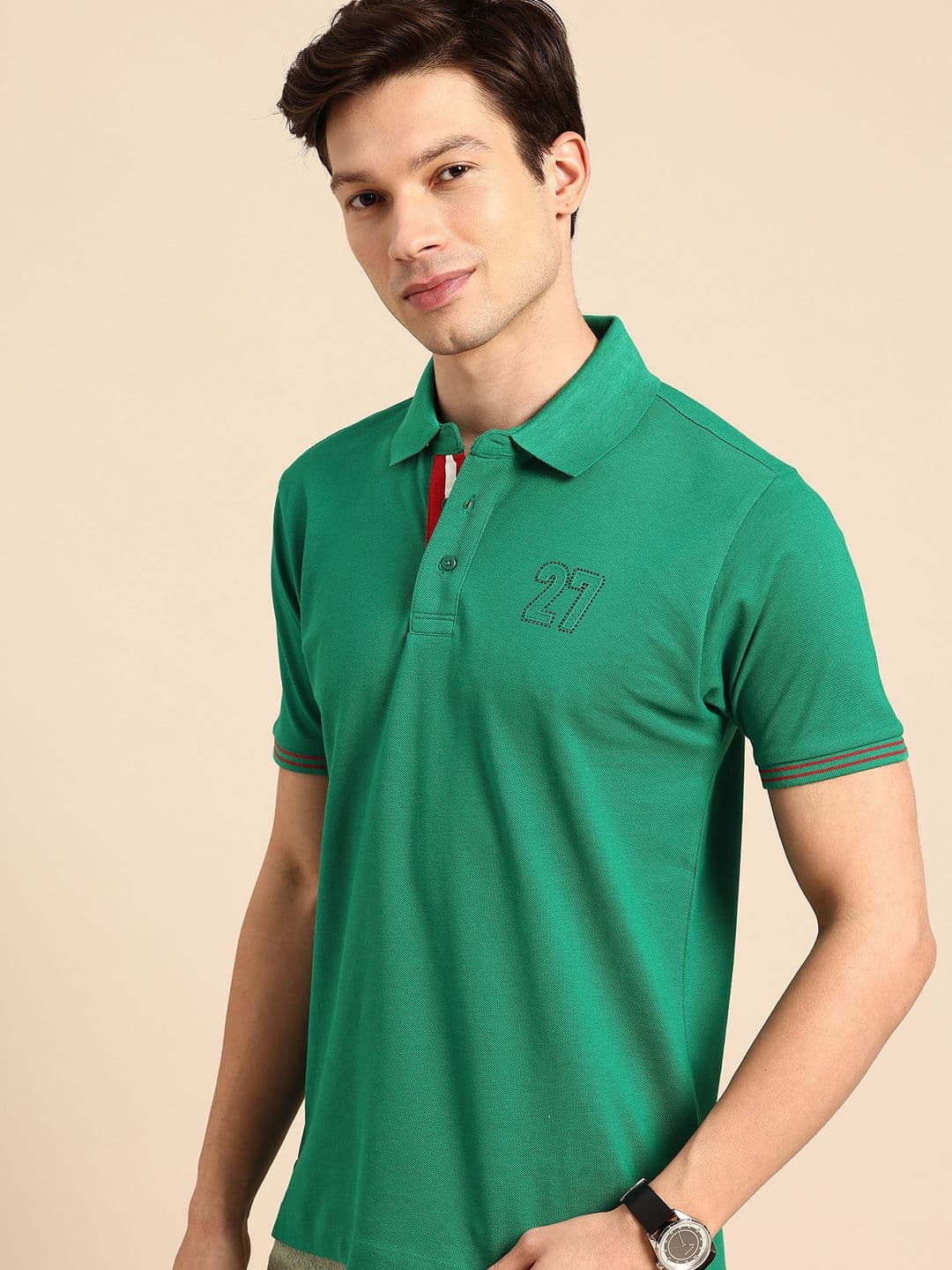 Being Human Pure Cotton Polo Collar T-shirt - view 1