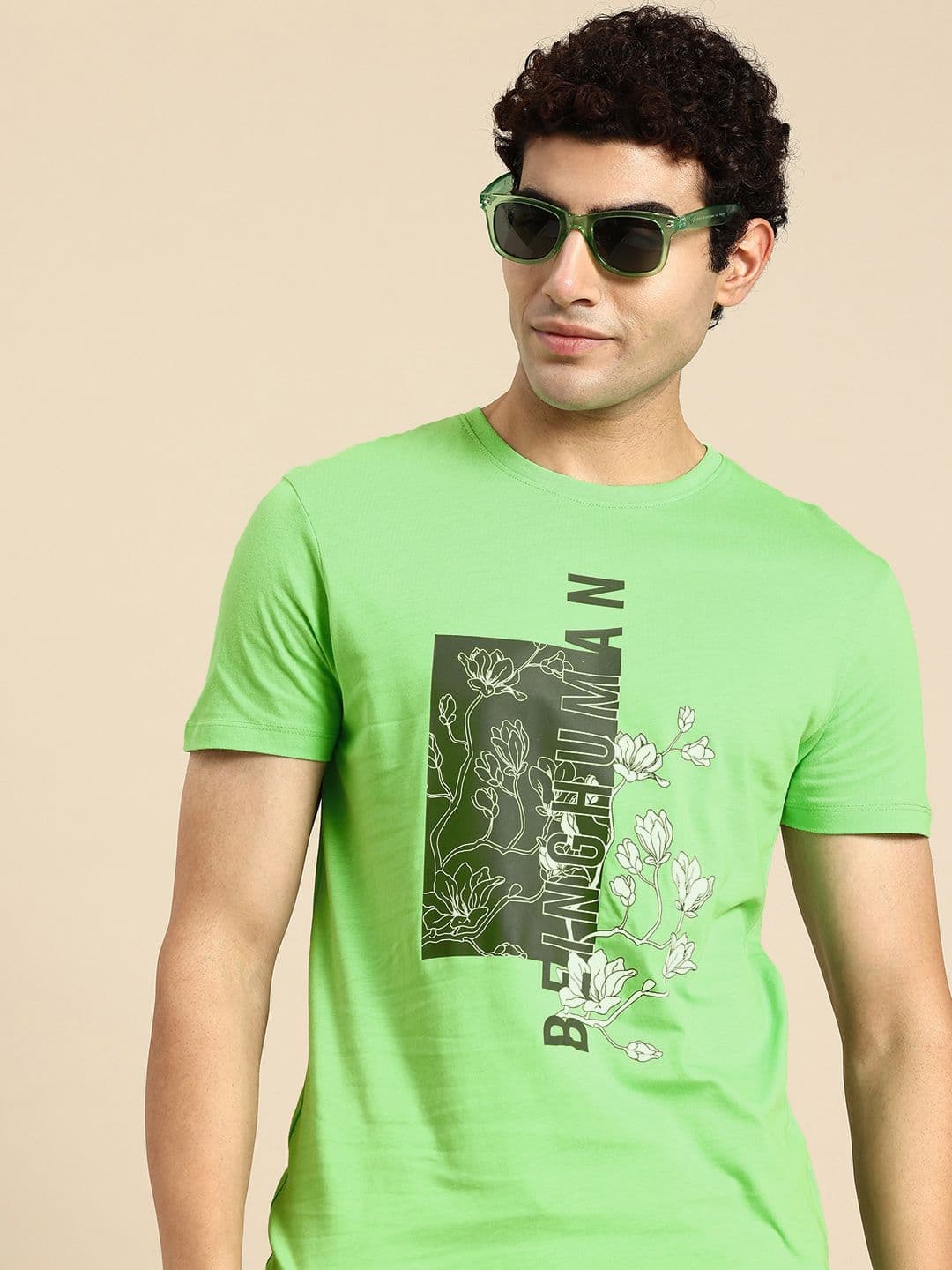 Being Human Graphic & Brand Logo Printed Pure Cotton Slim Fit T-shirt - view 1