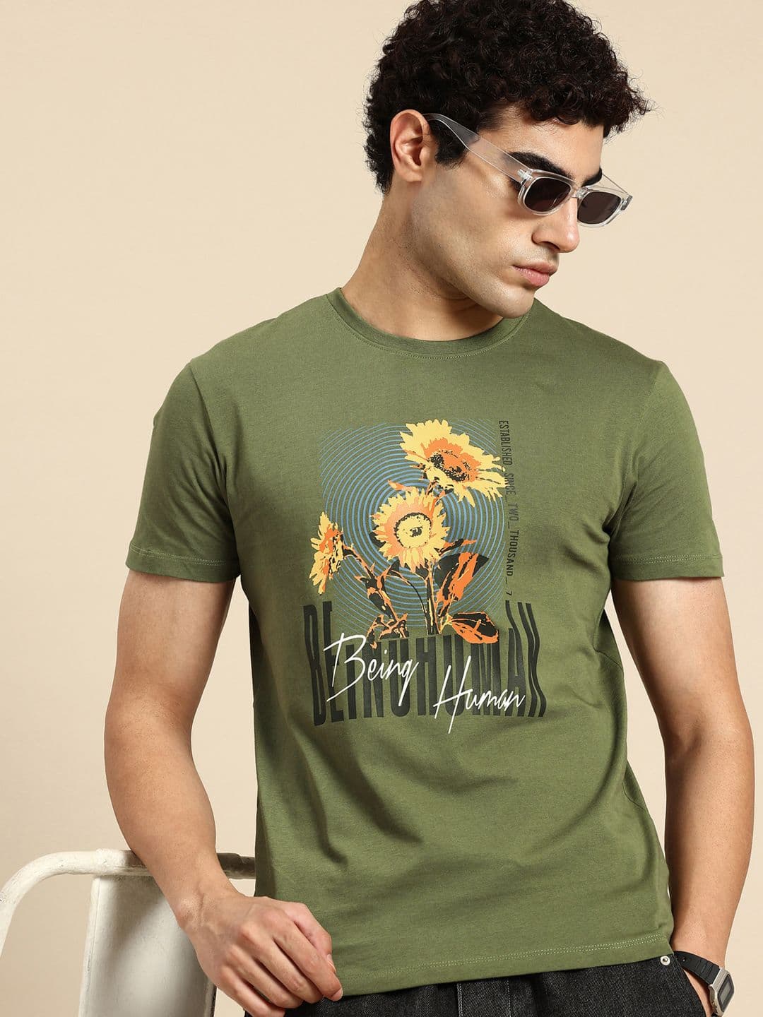 Being Human Graphic Printed Pure Cotton Slim Fit T-shirt - view 1