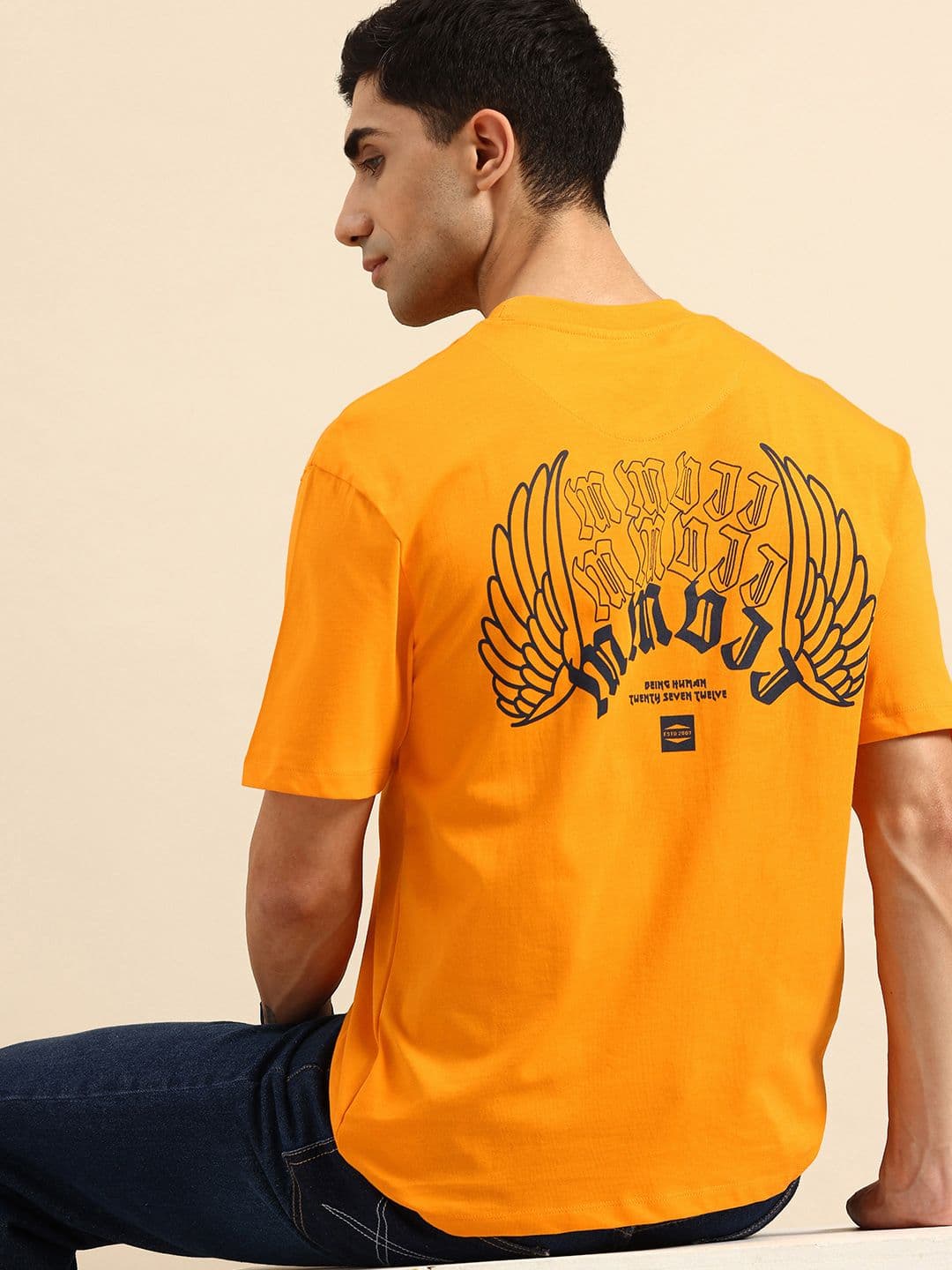 Being Human Pure Cotton Graphic Printed Relaxed Fit T-shirt - view 1