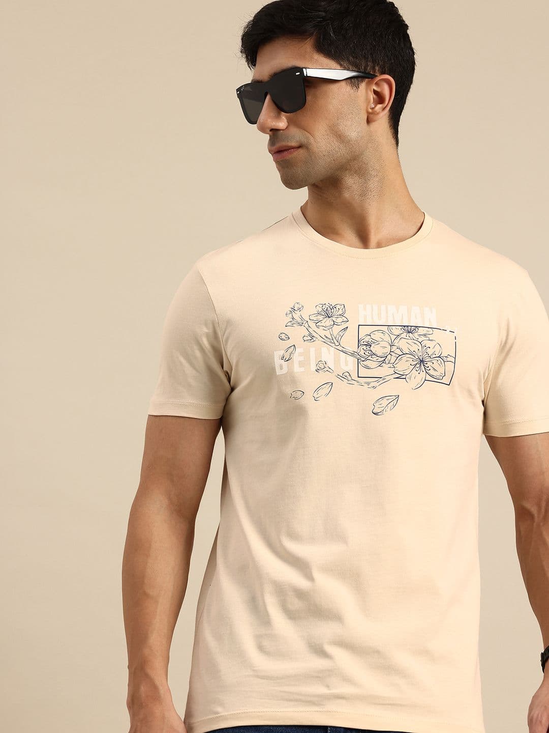 Being Human Brand Logo Printed Pure Cotton Slim Fit T-shirt - view 1