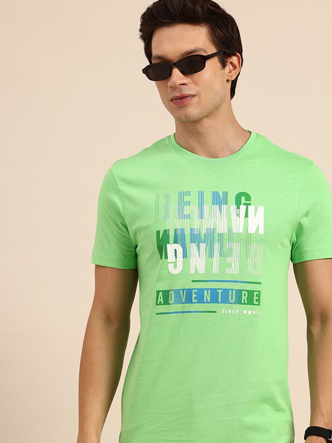 Being Human Brand Logo Printed Pure Cotton Slim Fit T-shirt - view 1