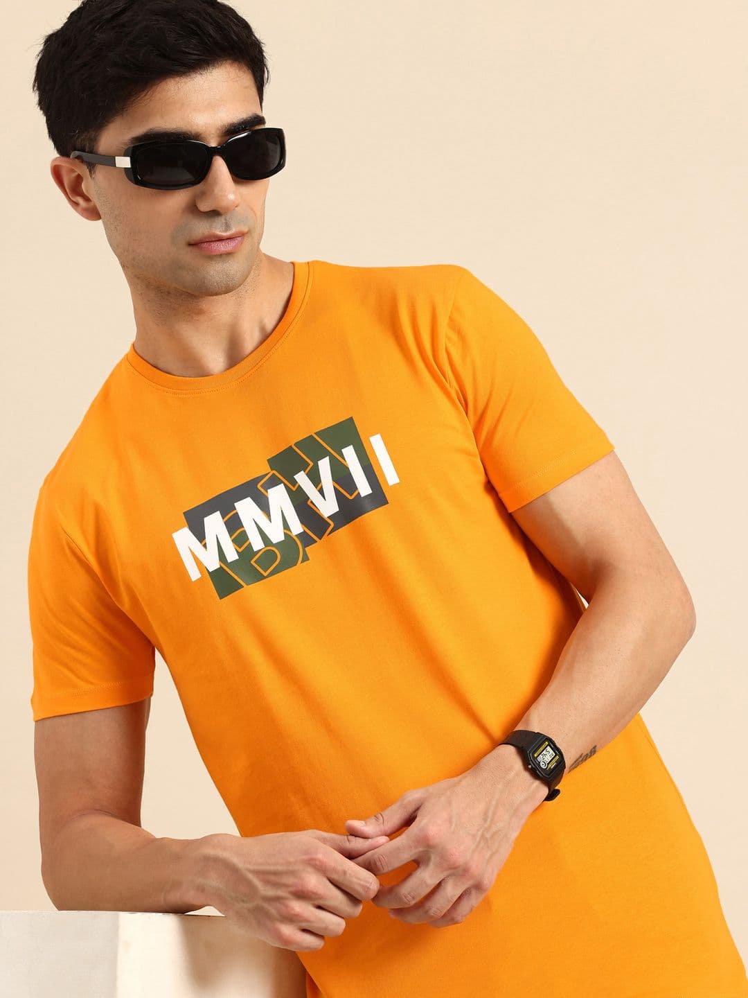Being Human Pure Cotton Typography Printed Slim Fit T-shirt - view 1