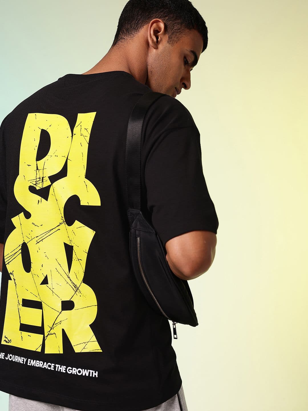 HRX by Hrithik Roshan Men Printed Drop-Shoulder Sleeves Oversized Pure Cotton T-shirt - view 1
