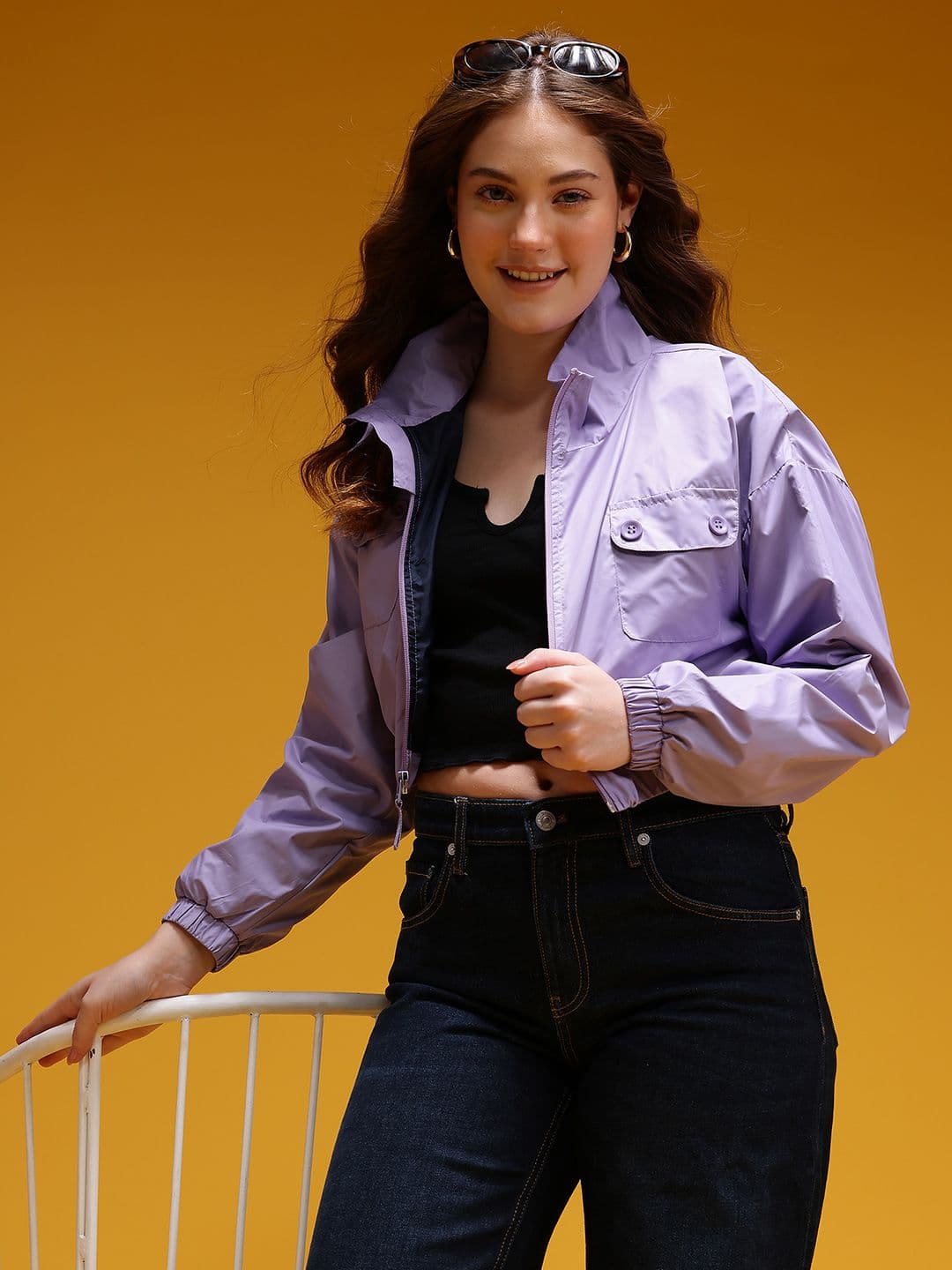 HERE&NOW Crop Bomber Jacket - view 1