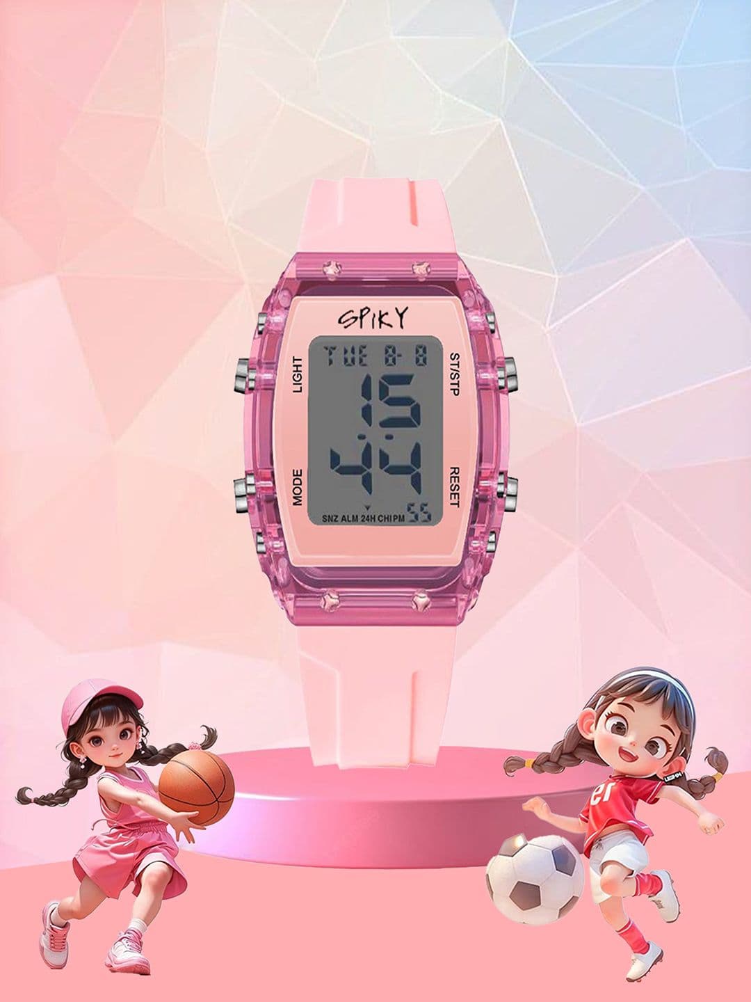 Spiky Girls Dial & Straps Digital Multi Function Automatic Watch SPKEVA36_C2_Pnk - view 1