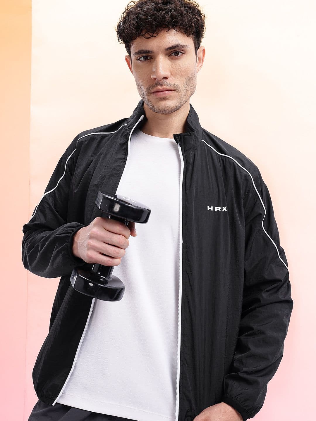 HRX by Hrithik Roshan Mock Collar Training Bomber Jacket with Contrast Piping - view 1