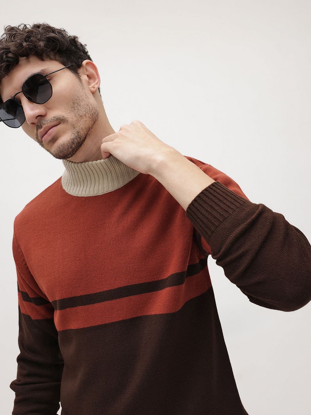 The Roadster Life Co. Colourblocked Acrylic Pullover - view 1