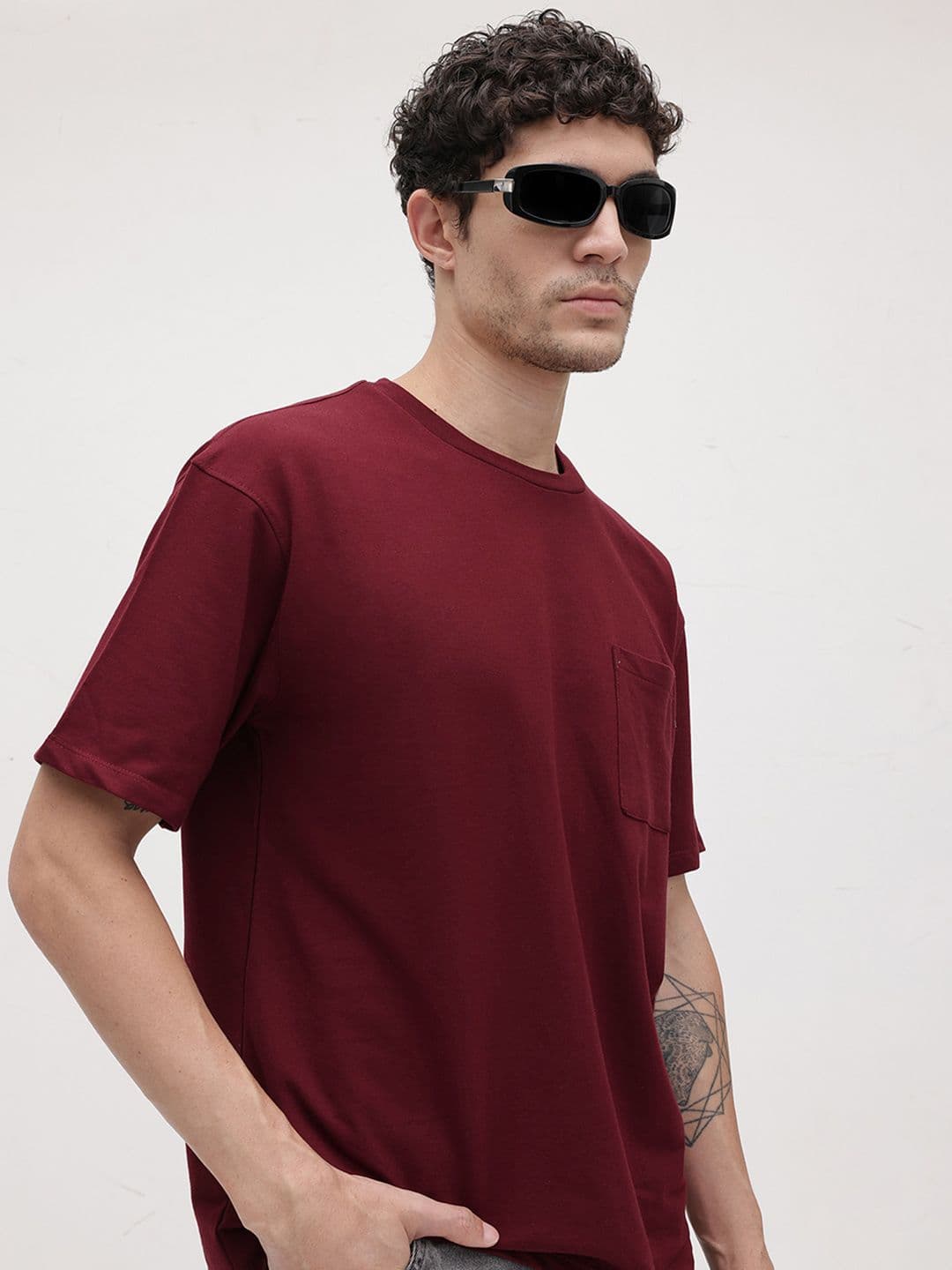 The Roadster Lifestyle Co. Men Drop-Shoulder Sleeves Relaxed Fit T-shirt - view 1