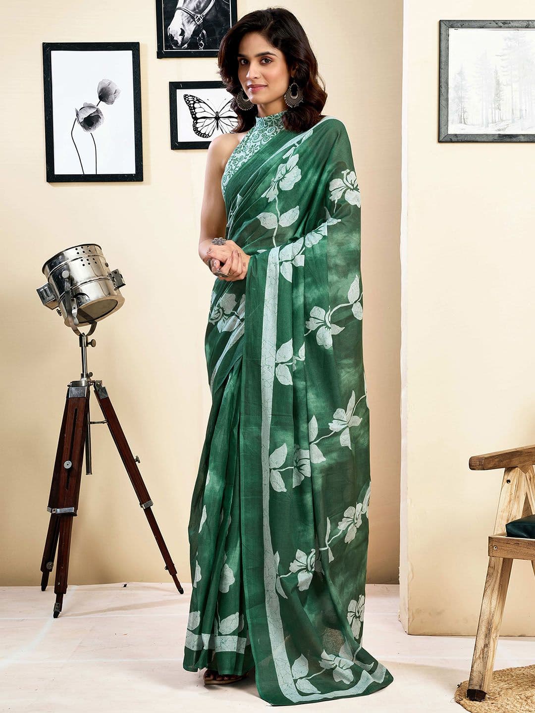Mitera Ethnic Motifs Pure Cotton Ready to Wear Saree - view 1