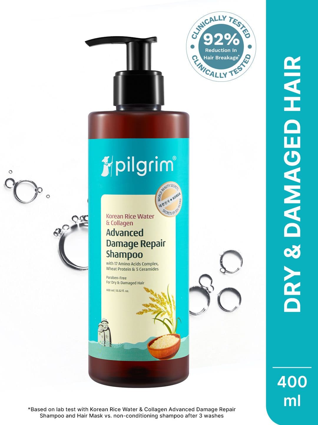 Pilgrim Korean Rice Water & Collagen Advanced Damage Repair Shampoo - 400 ml - view 1