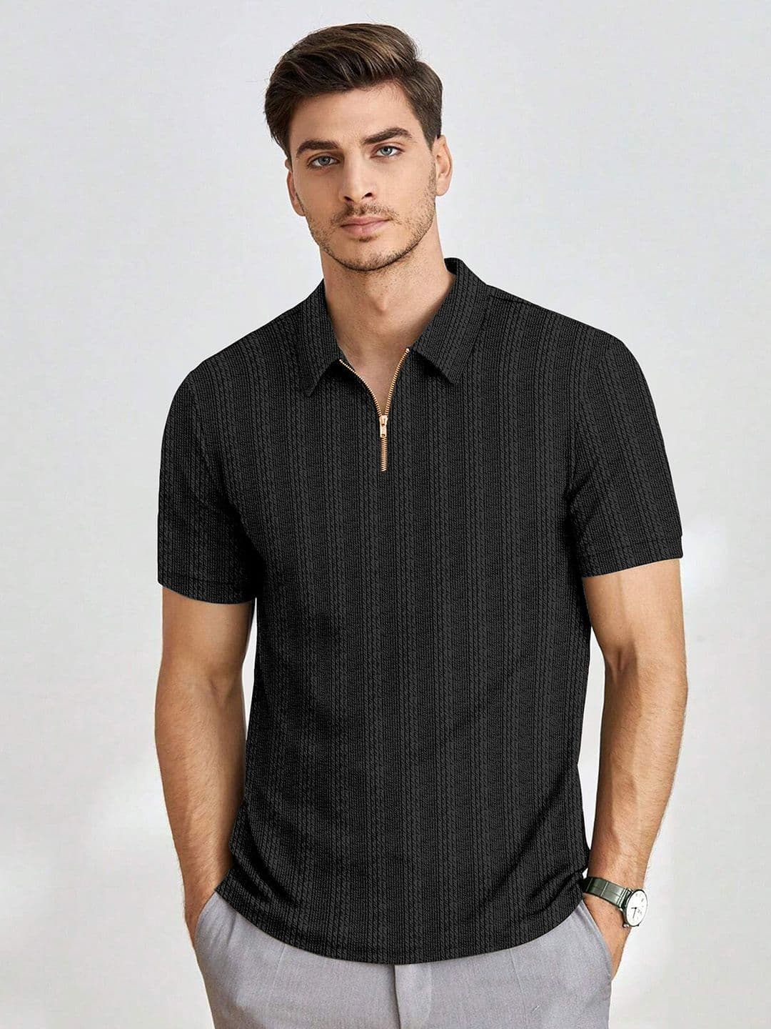 Moda Rapido Men Checked Polo Collar T-shirt - view 1