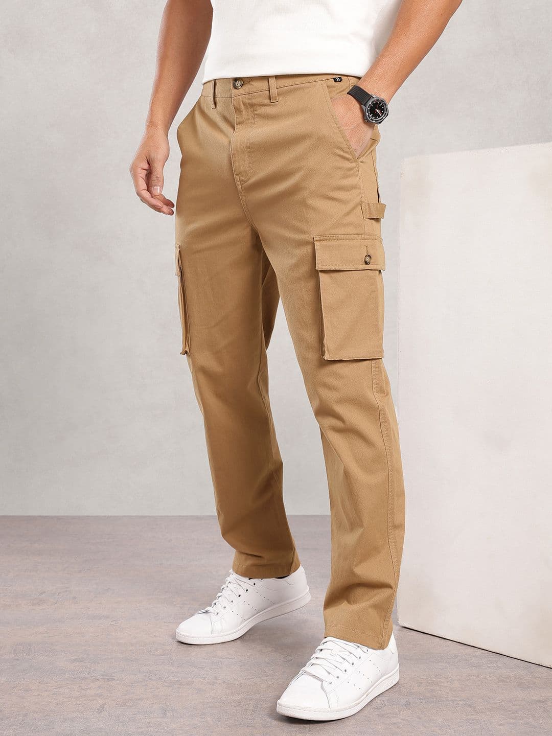 Nautica Men Cotton Flex Smart Regular Fit Cargo Trousers - view 1